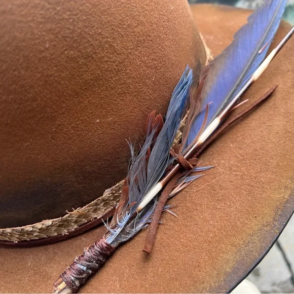 Custom Vintage Open Crown Hat Diamonds & Rust display picture 3